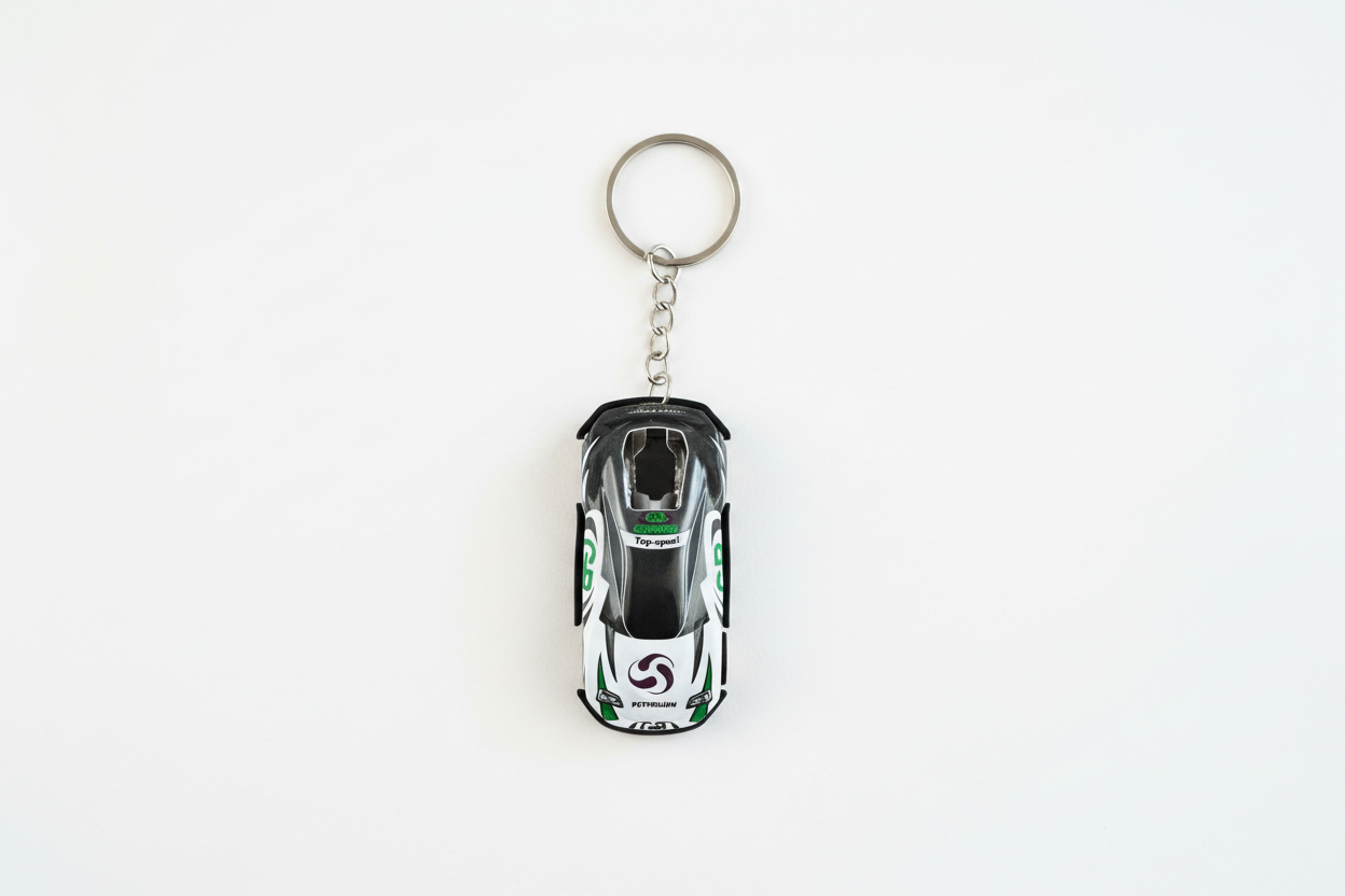 Black & White Racing Car - Clean Background