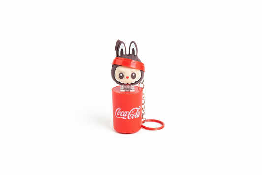 Coca-Cola Bunny Keychain with Labubu head