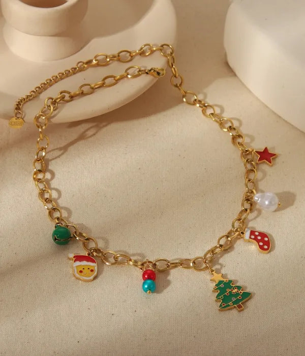 Christmas charms necklace