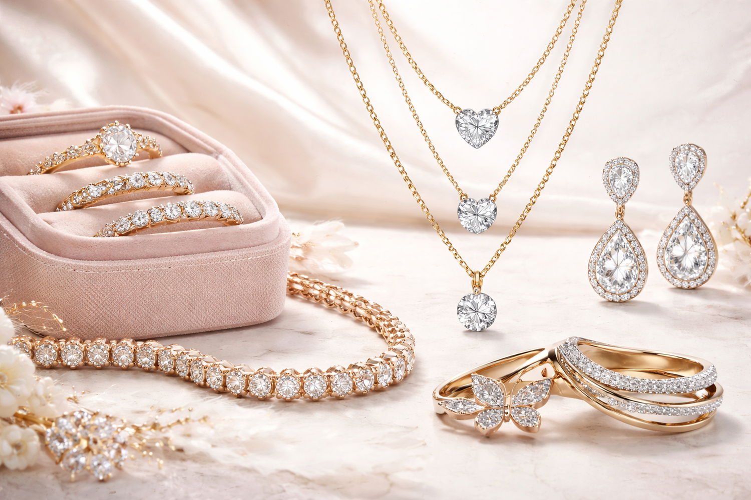 Women’s best selling jewellery collection featuring necklaces, rings, earrings and bracelets