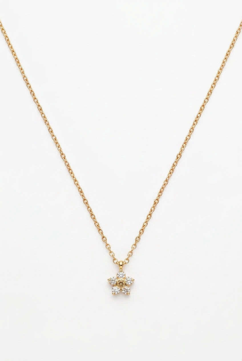 Flower stone necklace