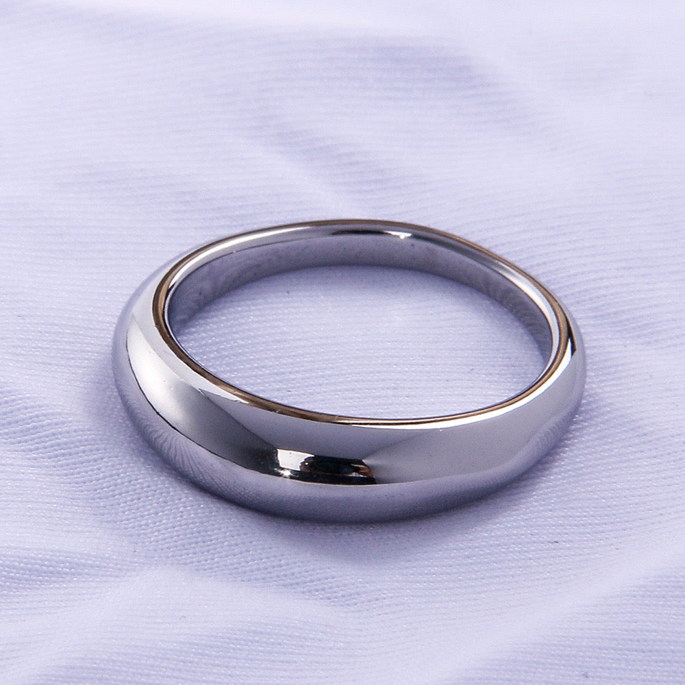 Simple Style Geometric Titanium Steel Plating Unisex Rings