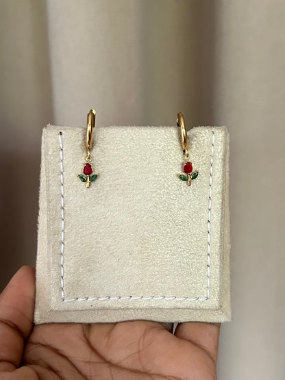 Golden Tulip Hoop Earrings