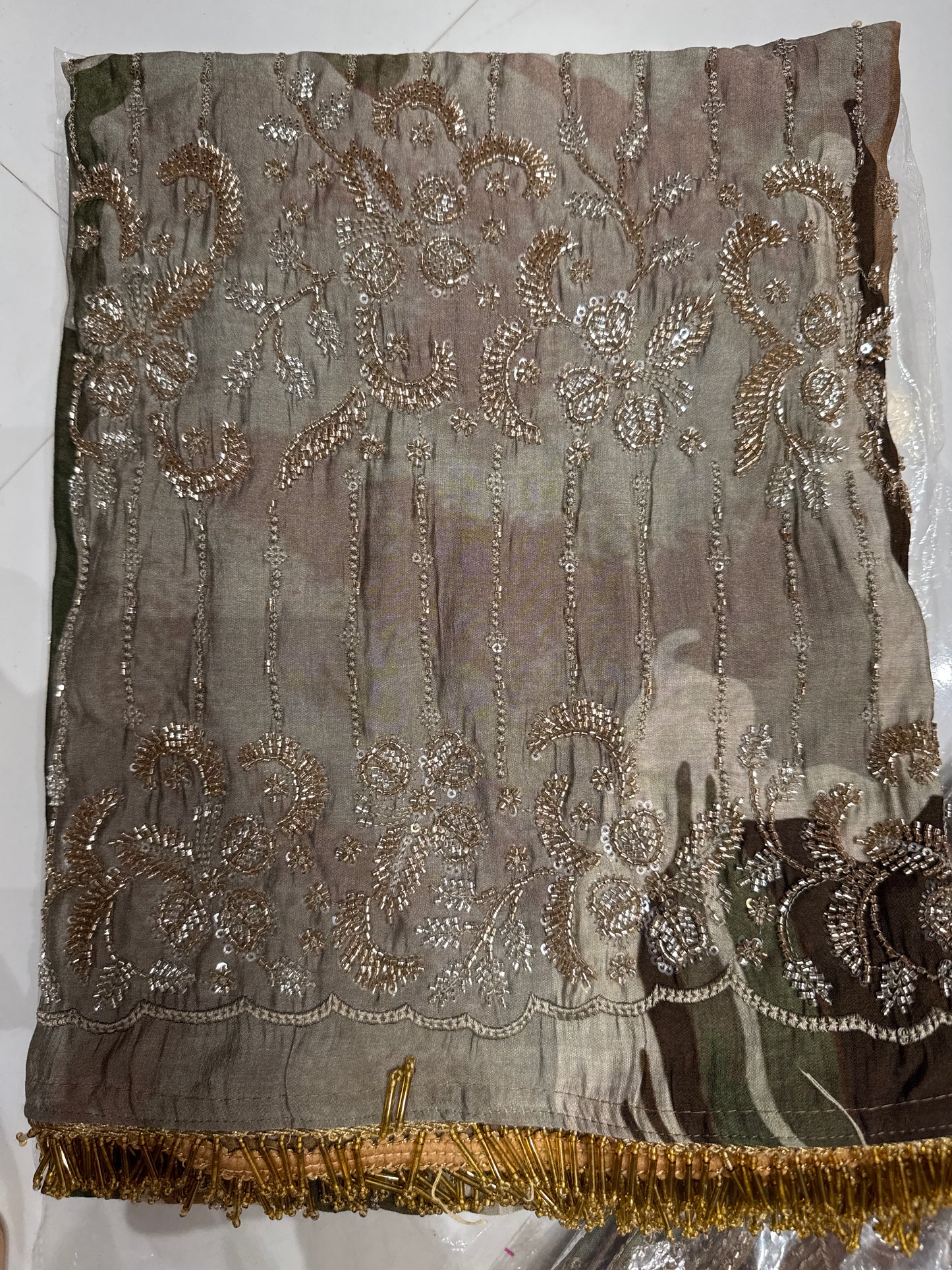 Handwork Muslin Churidar set
