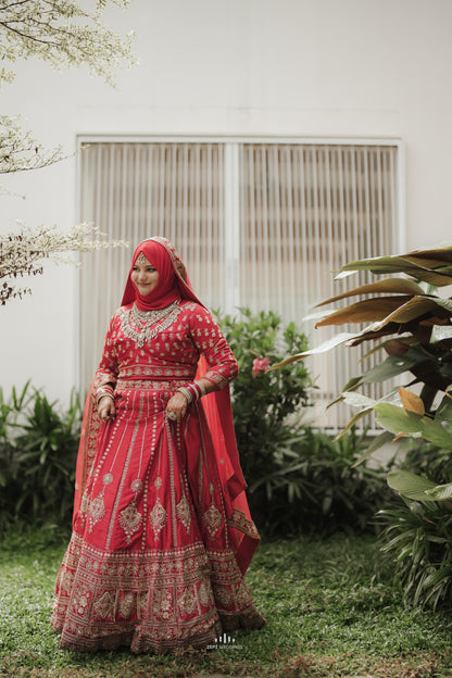 Complete handwork Red Lehanga