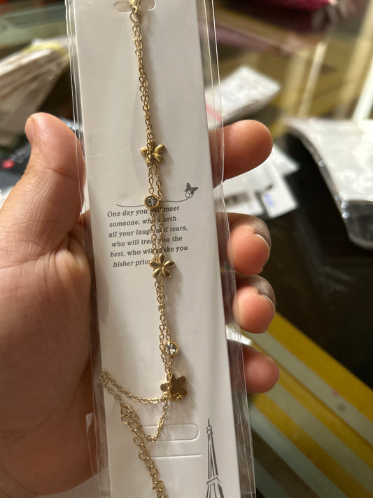 Golden Flower layered Bracelet
