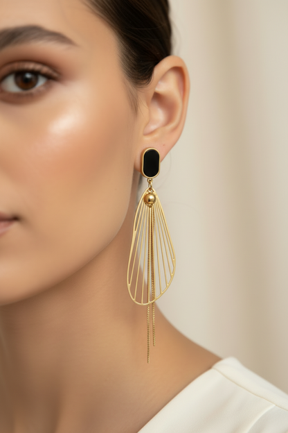 Onyx Wing Earrings