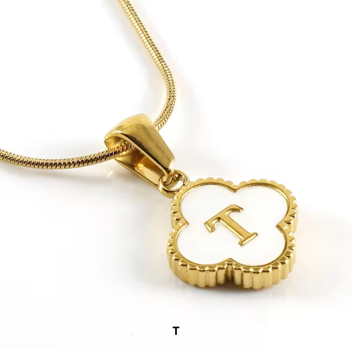 Alphabet clover necklace