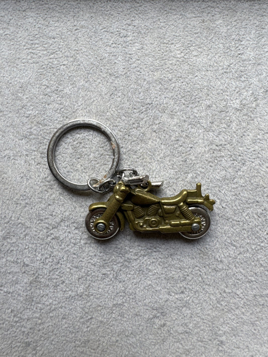 Vintage Bronze Motorcycle Keychain