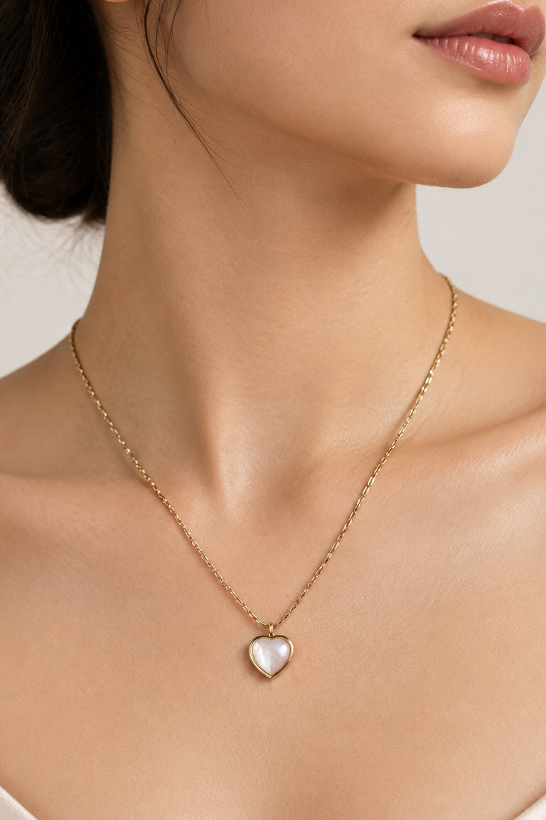 White heart necklace