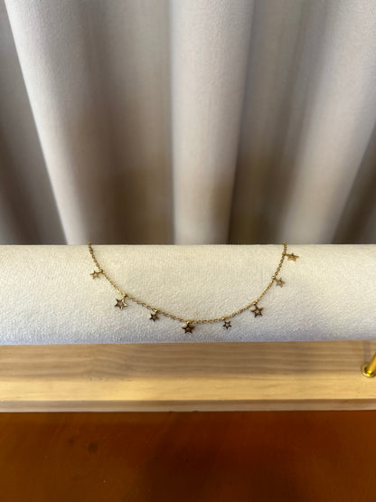 Star charm anklet pair