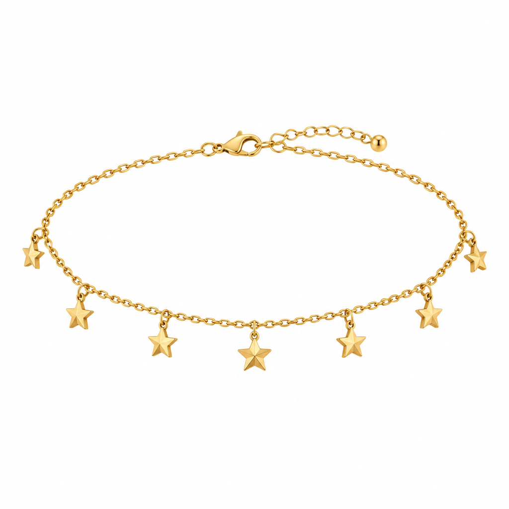 Star charm anklet pair