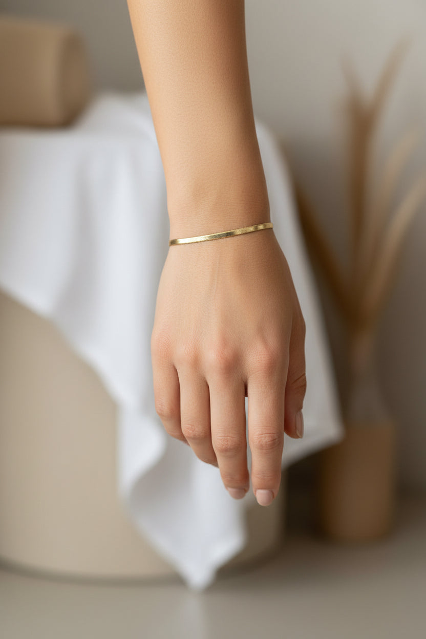 snake chain bracelet (gold)
