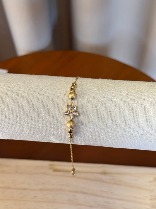 Crystal Bloom Bead Chain Bracelet