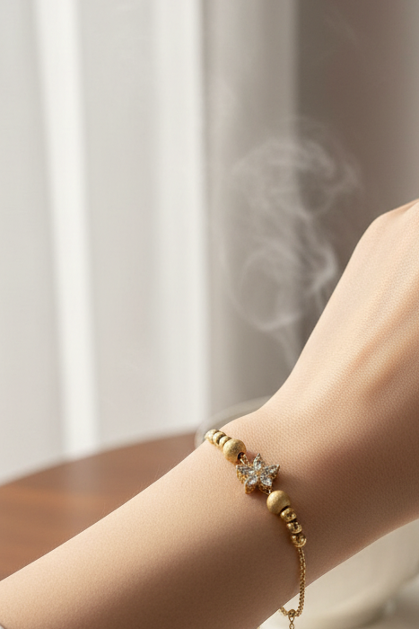 Crystal Bloom Bead Chain Bracelet