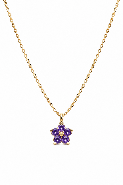 Purple flower necklace