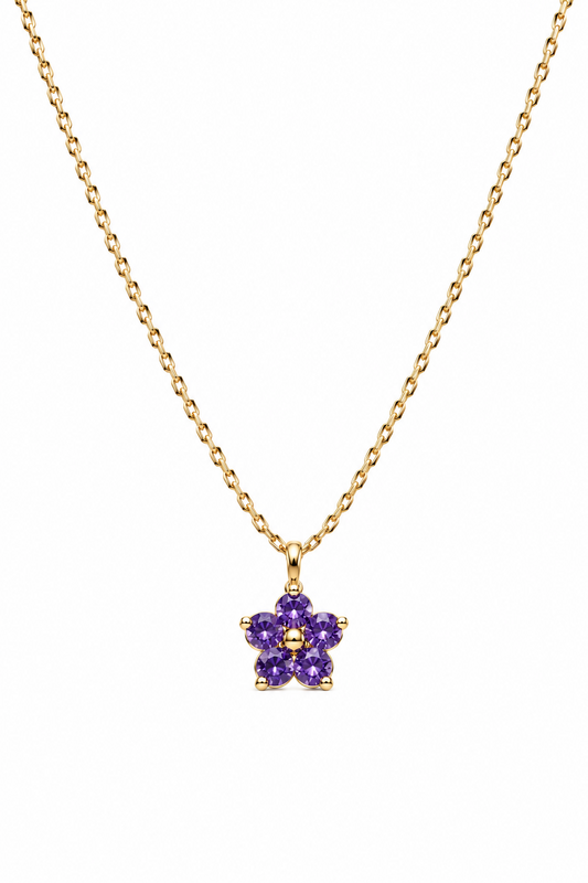 Purple flower necklace
