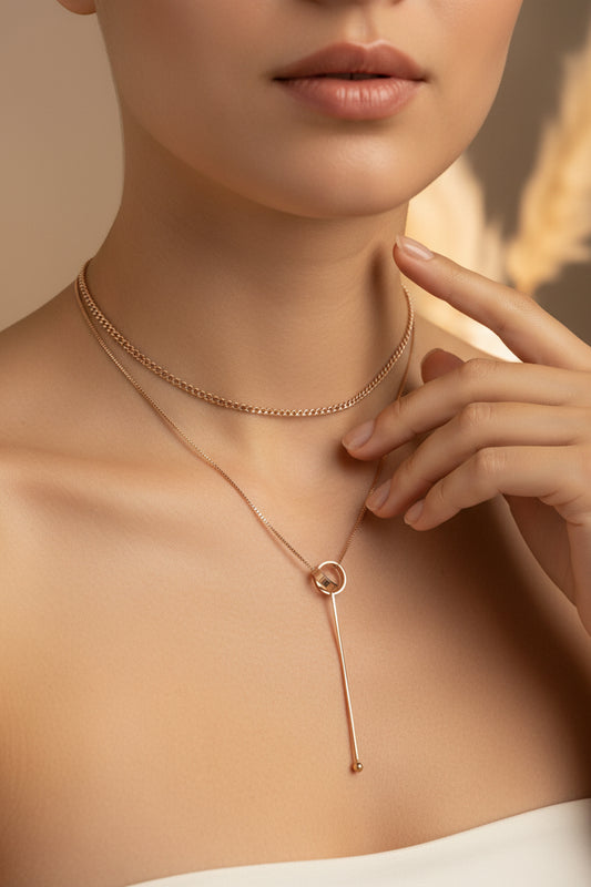 Round double layered necklace