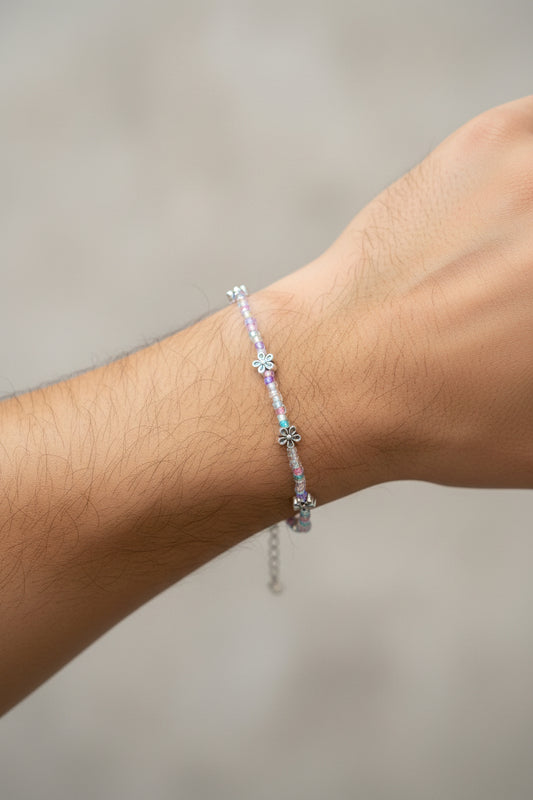 Pastel Daisy Charm Bracelet