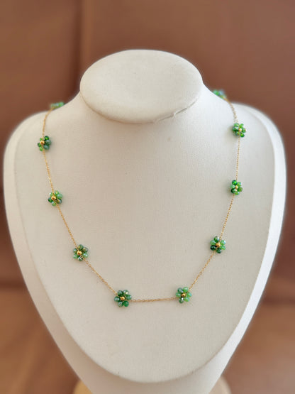 Green Floral Necklace