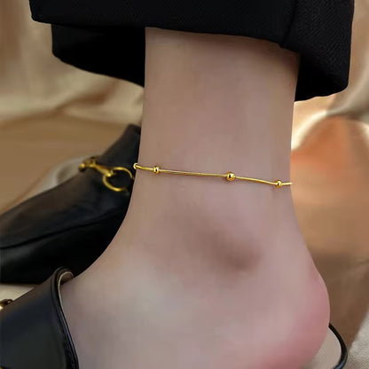 Chain with beads Adult Anklet Pair