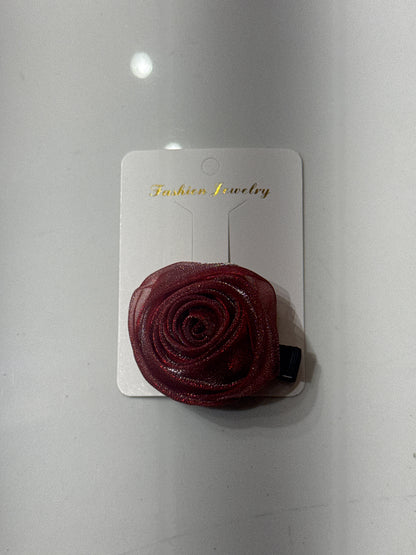 Red Rose flower hair accessories
