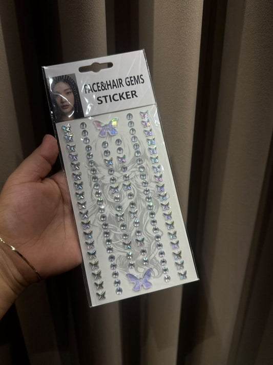 Face, Hair & Body Gem Stickers