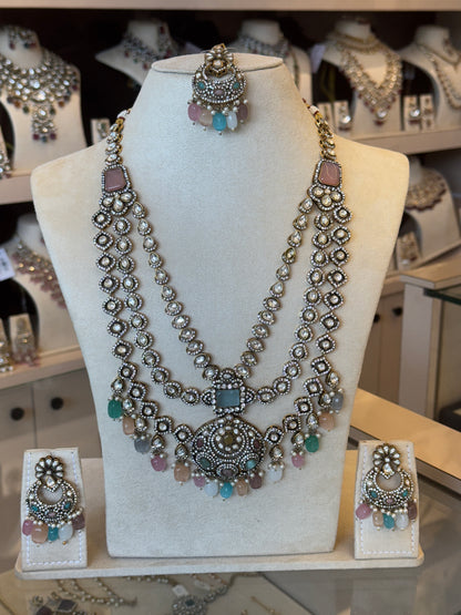 Rental Bridal Pastel Multi Color Long Necklace