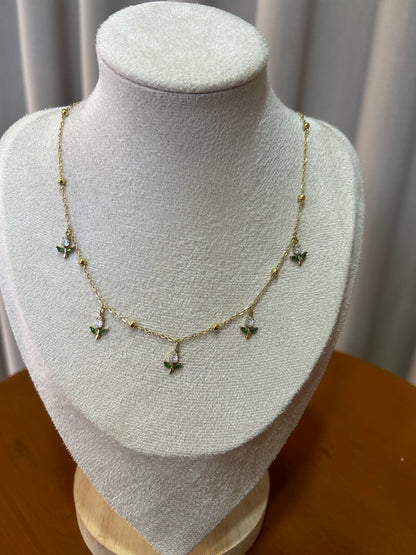 White tulip charm necklace