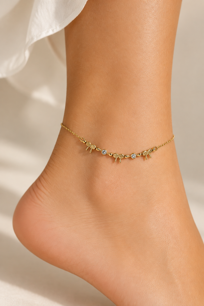 Bow anklet pair