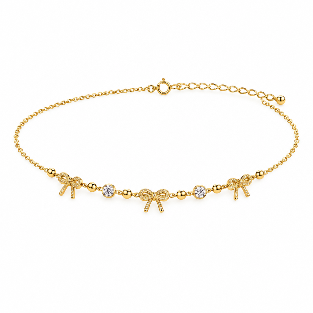Bow anklet pair
