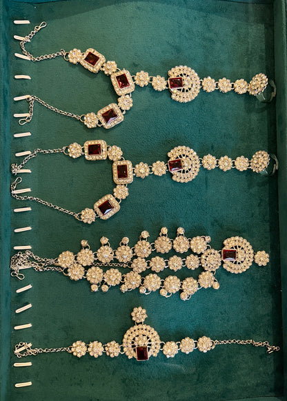 Rental Bridal red stone silver Necklace (Copy)