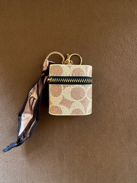 Mini Cylinder Case with Ribbon Charm(C)