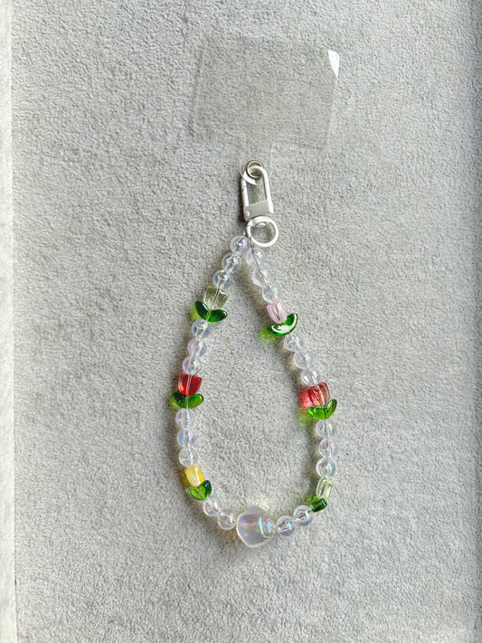 Flower Beaded Phone Charm - Colorful
