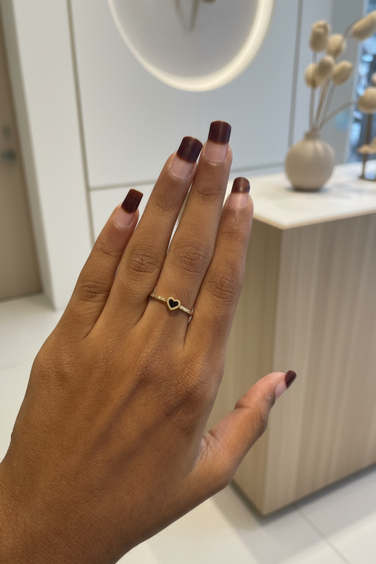 Gold heart ring