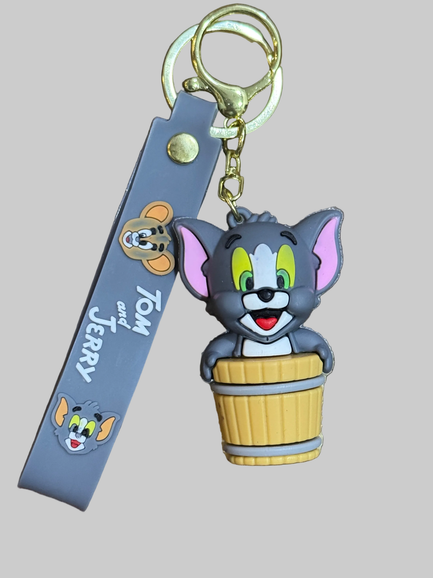 Tom in a Barrel 3D Keychain Charm