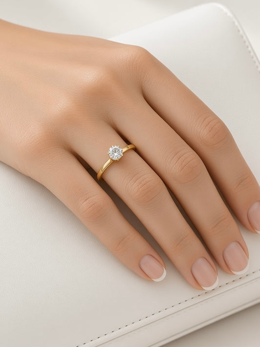Stackable ring with stone