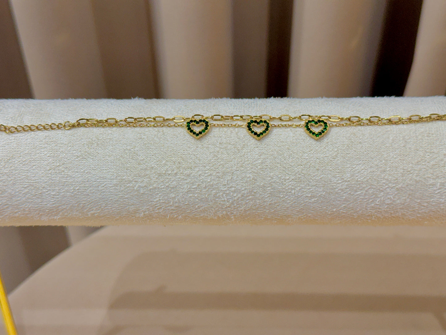 Green love bracelet gold