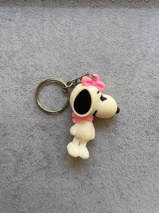 Beagle Belle Keychain with Pink Bow