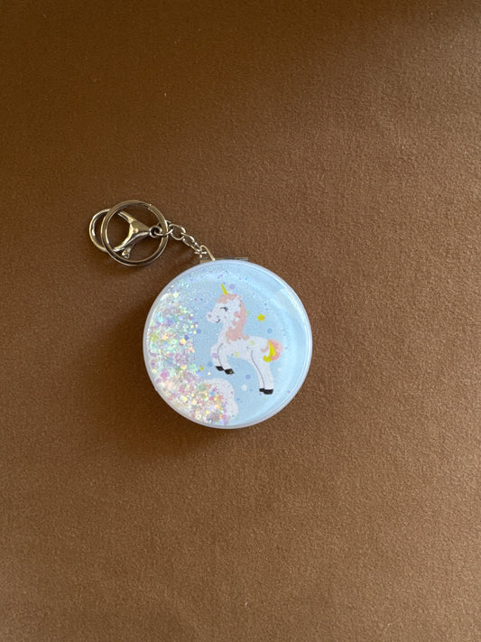 Floating Glitter Mirror KeyCharm B