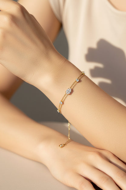 Double layer bracelet