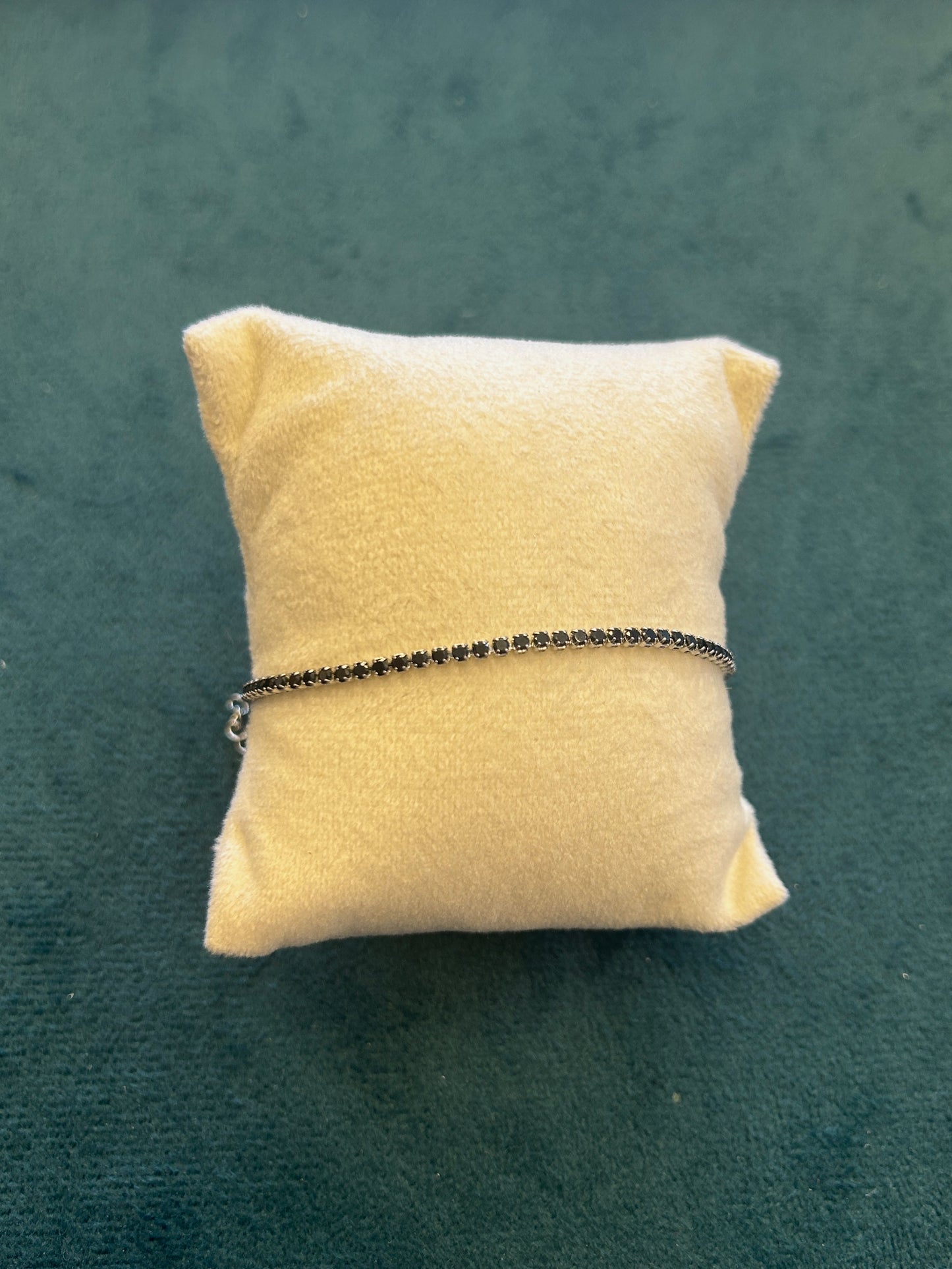Silver & Black Tennis Bracelet