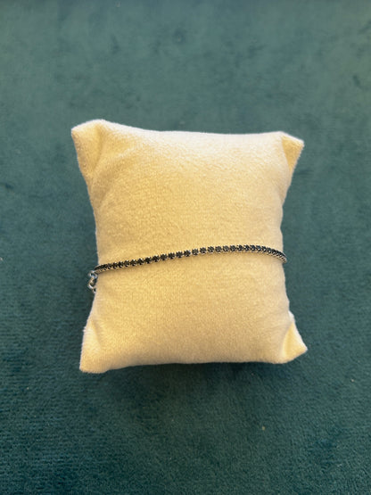 Silver & Black Tennis Bracelet