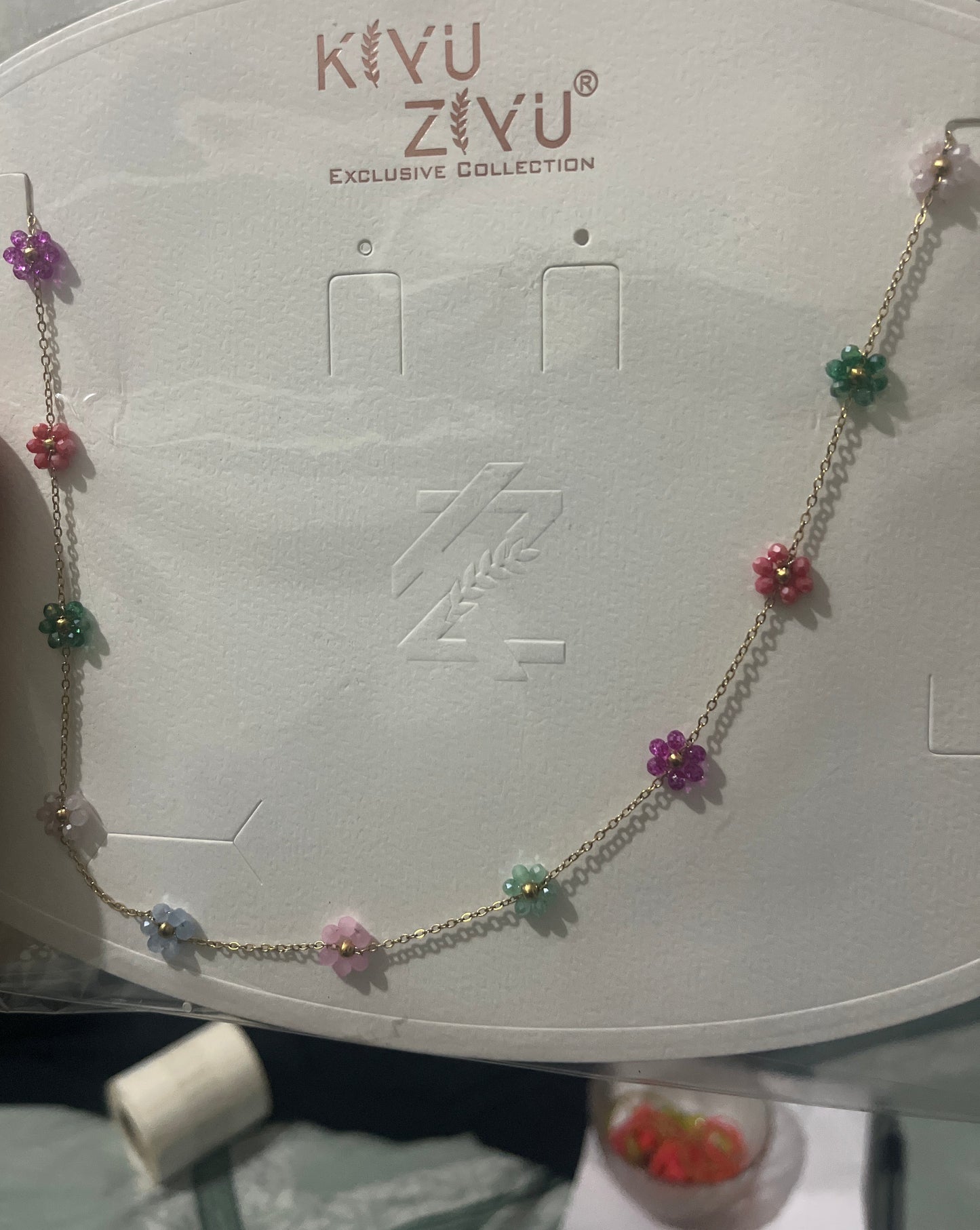 Multicoloured flower gold Waist chain