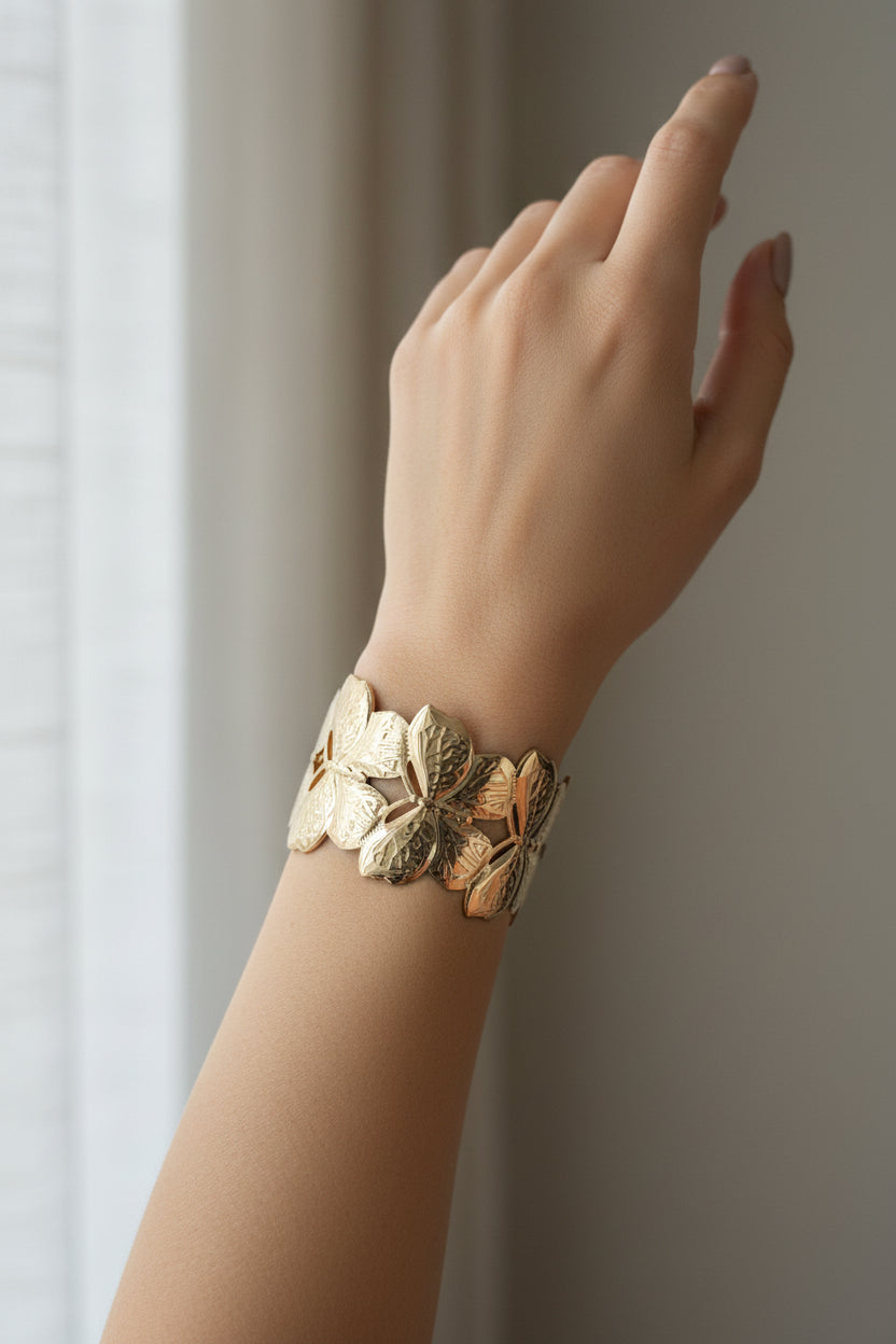 Butterfly cuff bangle