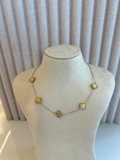Golden clover necklace