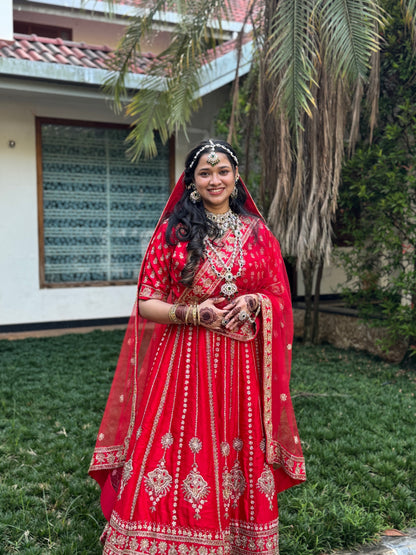 Complete handwork Red Lehanga