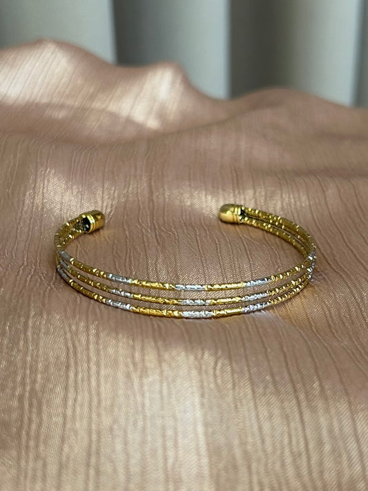 Triple strand cuff bangle