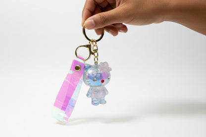 Rainbow Crystal Baby Keychain with Holographic Strap