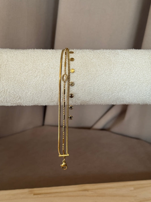 Triple charm bracelet